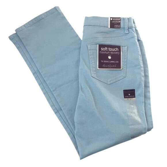 Gloria Vanderbilt Amanda Soft Touch Size 8P Blue Maximum Recovery Slimming Jeans - Picture 1 of 4
